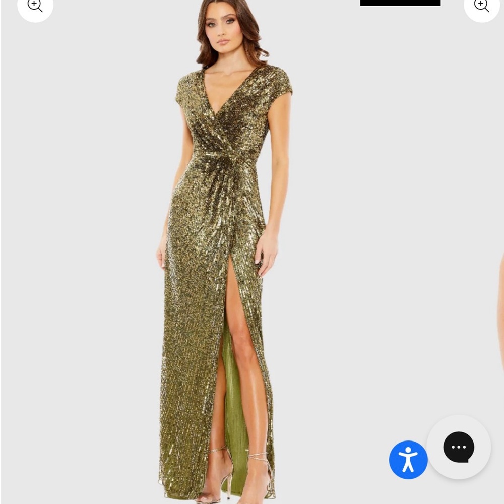 Elegant Gold Sequin Evening Gown